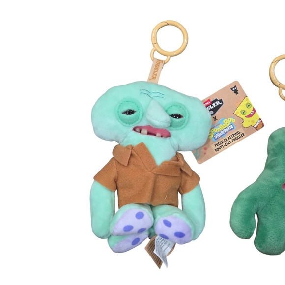 Zuru Fuggler x SpongeBob SquarePants Squidward & Plankton Plush Keyrings NWT - Picture 3 of 7